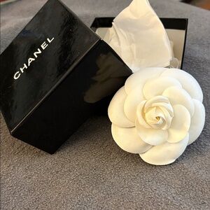 CHANEL Ivory Camellia Flower Pin